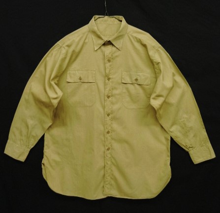 画像: 50'S アメリカ軍 US ARMY マチ付き ポプリンシャツ ベージュ (VINTAGE) 「L/S Shirt」入荷しました。