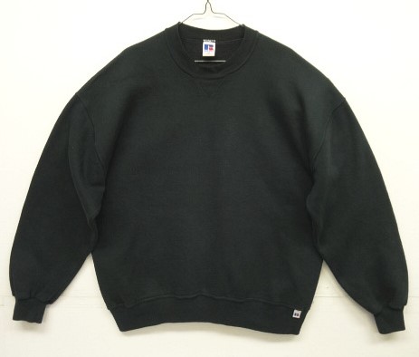 画像: 90'S RUSSELL ATHLETIC 前Vガゼット付き クルーネック スウェットシャツ ブラック (VINTAGE) 「Sweat Shirt」入荷しました。