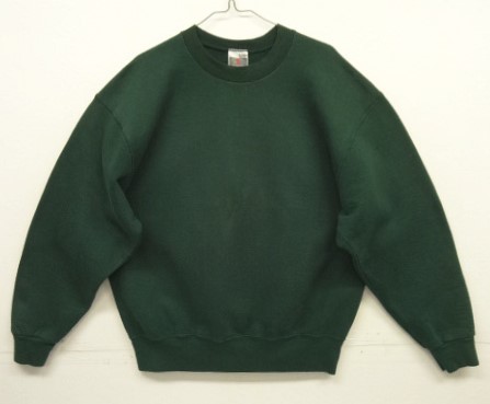 画像: 90'S FRUIT OF THE LOOM ヘビーウエイト スウェットシャツ ダークグリーン USA製 (VINTAGE) 「Sweat Shirt」入荷しました。