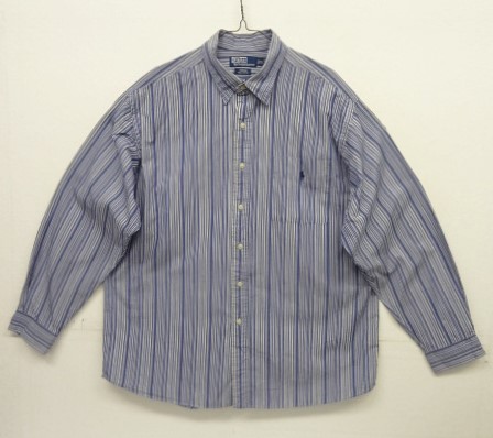 画像: 90'S RALPH LAUREN "JEROME" 猫目ボタン 長袖 シャツ マルチストライプ (VINTAGE) 「L/S Shirt」入荷しました。