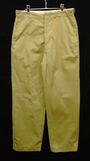 画像: 60'S アメリカ軍 USMC コットン100% フラップ付きポケット チノパンツ SCOVILL製アルミジップ W33L33 (VINTAGE) 「Bottoms」入荷しました。