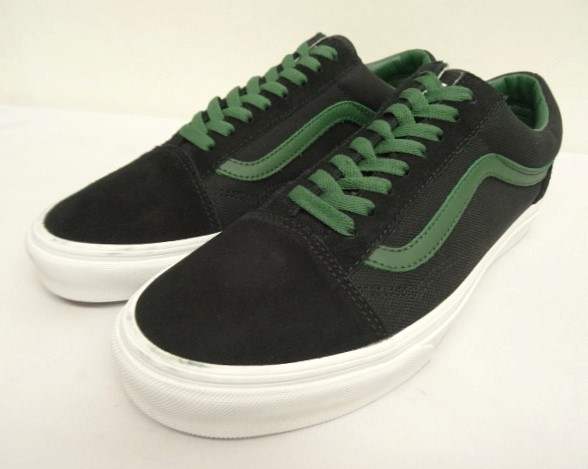 画像: VANS "SALES SAMPLE" OLD SKOOL キャンバス/レザー スニーカー ブラック/グリーン (一点物/NEW) 「Shoes」入荷しました。