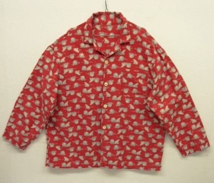 画像: UNKNOWN コットン オープンカラーシャツ レッドベース/シロクマ柄 (VINTAGE) 「L/S Shirt」入荷しました。