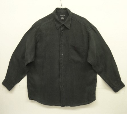 画像: CLAIBORNE リネン100% 長袖シャツ ブラック (VINTAGE) 「L/S Shirt」入荷しました。