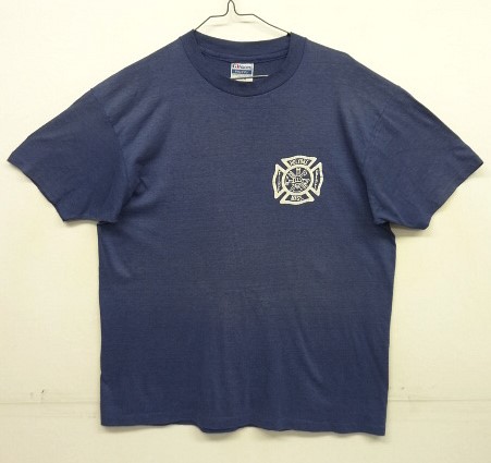 画像: 80'S HOLYOKE FIRE DEPT シングルステッチ 半袖 Tシャツ フェードネイビー USA製 (VINTAGE) 「T-Shirt」入荷しました。