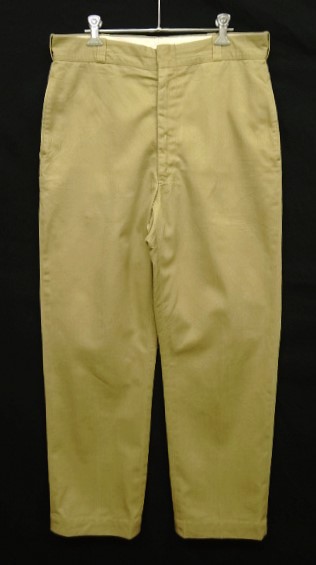 画像: 60'S アメリカ軍 US ARMY コットン100% チノパンツ RAPID製ブラスジップ W33L31 (VINTAGE) 「Bottoms」入荷しました。