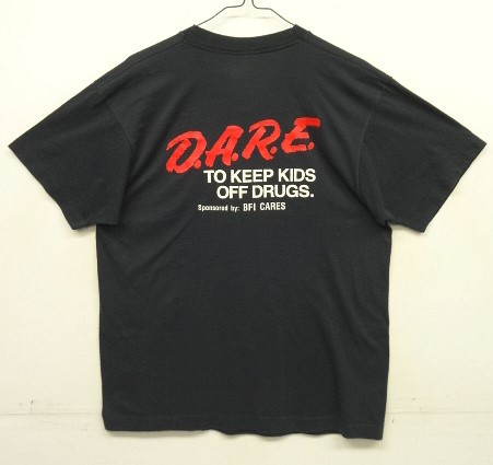 画像: 80'S D.A.R.E シングルステッチ 両面プリント 半袖 Tシャツ ブラック USA製 (VINTAGE) 「T-Shirt」入荷しました。