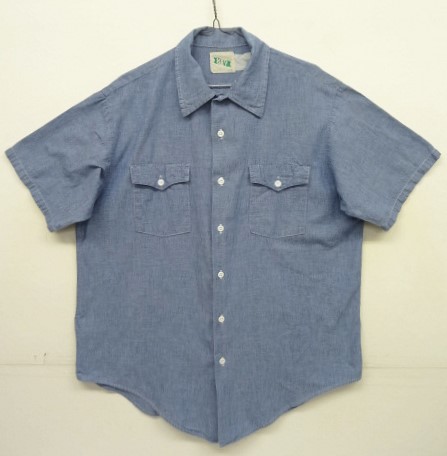 画像: 80'S KEY コットン100% 半袖 シャンブレーシャツ ブルー (VINTAGE) 「S/S Shirt」入荷しました。