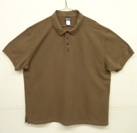 画像: 00'S PATAGONIA ロゴ刺繡 シングルステッチ ボックスシルエット ポロシャツ ブラウン (VINTAGE) 「S/S Polo」入荷しました。