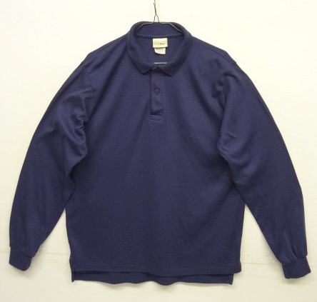 画像: 80'S LL Bean シングルステッチ 長袖 ポロシャツ ネイビー USA製 (VINTAGE) 「L/S Shirt」入荷しました。