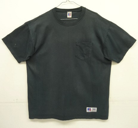 画像: 90'S RUSSELL ATHLETIC "HIGH COTTON" ポケット付き 半袖 Tシャツ フェードブラック USA製 (VINTAGE) 「T-Shirt」入荷しました。