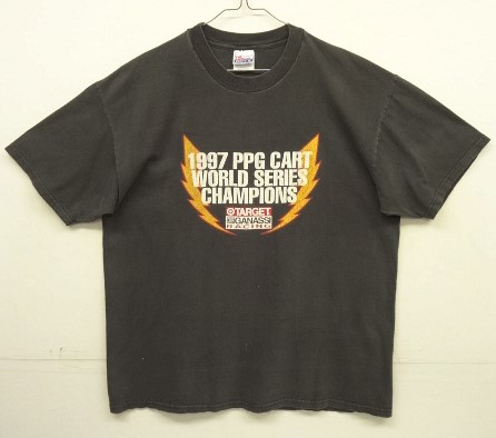 画像: 90'S 1997 PPG CART WORLD SERIES CHAMPIONS 両面プリント 半袖 Tシャツ フェードブラック (VINTAGE) 「T-Shirt」入荷しました。