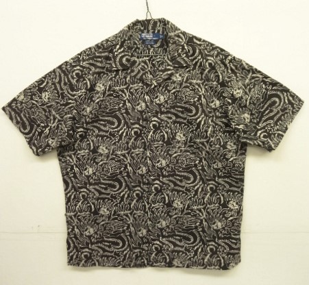 画像: 90'S RALPH LAUREN "CLAYTON" コットン 半袖 オープンカラーシャツ ブラックベース/ドラゴン柄 (VINTAGE) 「S/S Shirt」入荷しました。