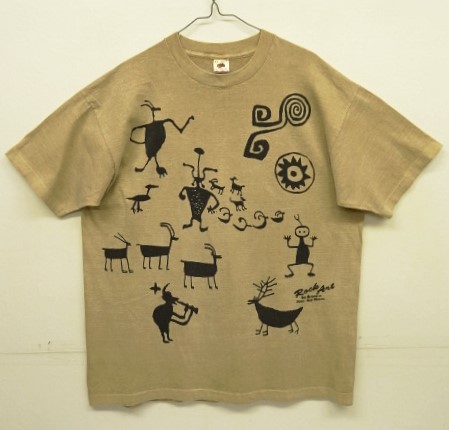 画像: 90'S ROCK ART BY BRAVO シングルステッチ 両面染み込みプリント 半袖 Tシャツ ベージュ USA製 (VINTAGE) 「T-Shirt」入荷しました。