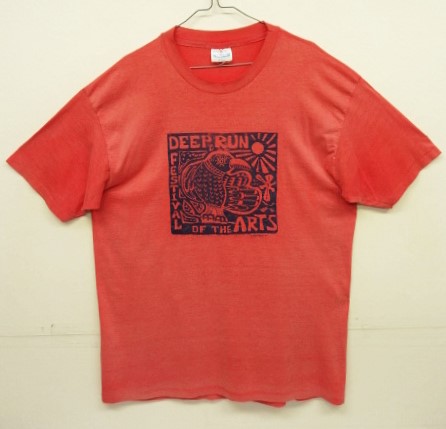 画像: 80'S DEEP RUN FESTIVAL OF THE ART "HANES製" シングルステッチ 半袖 Tシャツ フェードレッド USA製 (VINTAGE) 「T-Shirt」入荷しました。