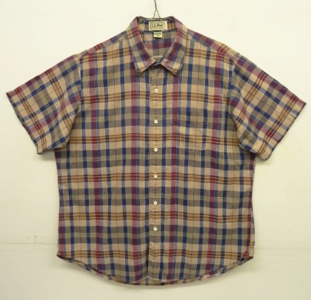 画像: 80'S LL Bean コットン 半袖 マドラスチェックシャツ インド製 (VINTAGE) 「S/S Shirt」入荷しました。