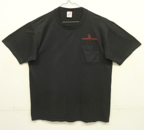 画像: 80'S TINKER TAVERN シングルステッチ 両面プリント ポケット付き 半袖 Tシャツ ブラック USA製 (VINTAGE) 「T-Shirt」入荷しました。