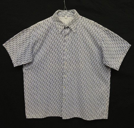 画像: ユーロヴィンテージ UNKNOWN コットン 半袖 ボックスシャツ 幾何学柄 (VINTAGE) 「S/S Shirt」入荷しました。