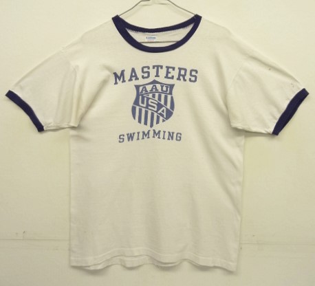 画像: 70'S CHAMPION "バータグ" シングルステッチ 染み込みプリント 半袖 リンガーTシャツ ホワイト (VINTAGE) 「T-Shirt」入荷しました。