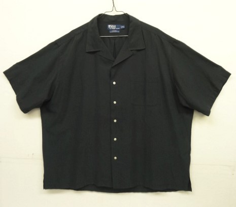 画像: 90'S RALPH LAUREN "CALDWELL" シルク/コットン 半袖 オープンカラーシャツ ブラック (VINTAGE) 「S/S Shirt」入荷しました。