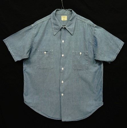 画像: 70'S BIG MAC コットン100% 耳付き シャンブレーシャツ ブルー USA製 (VINTAGE) 「S/S Shirt」入荷しました。