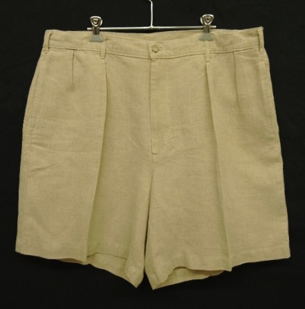 画像: 90'S J.CREW 旧タグ リネン100% ツープリーツ ショーツ ベージュ USA製 (VINTAGE) 「Shorts」入荷しました。