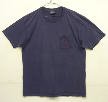 画像: 90'S RALPH LAUREN シングルステッチ 耳付きポケット 半袖 Tシャツ ネイビー USA製 (VINTAGE) 「T-Shirt」入荷しました。