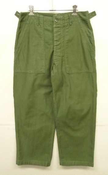 画像: 60'S アメリカ軍 US ARMY "OG107" 初期モデル コットンサテン 平ボタン ベイカーパンツ W32L33 (VINTAGE) 「Bottoms」入荷しました。