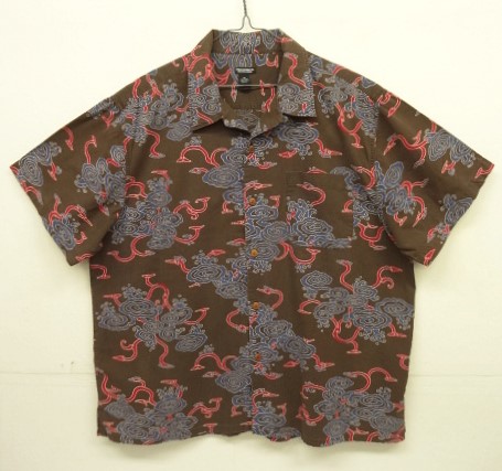 画像: RALPH LAUREN "POLO JEANS" コットン 半袖 オープンカラーシャツ ブラウンベース総柄 (VINTAGE) 「S/S Shirt」入荷しました。