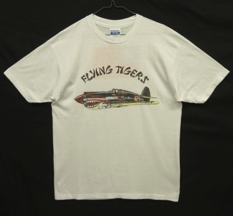 画像: 80'S AVG "FLYING TIGERS" シングルステッチ 両面プリント Tシャツ ホワイト USA製 (VINTAGE) 「T-Shirt」入荷しました。