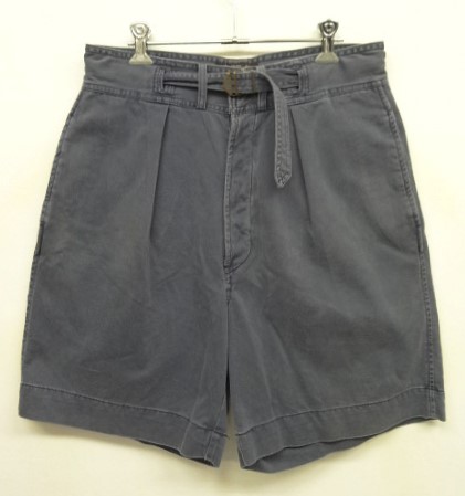 画像: 90'S RRL 初期 三ツ星タグ ベルト付き プリーツ入り チノショーツ ネイビー USA製 (VINTAGE) 「Shorts」入荷しました。