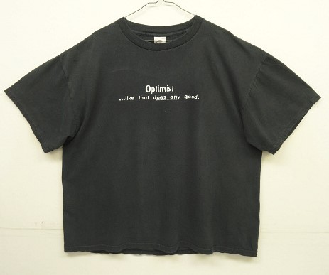 画像: 00'S BROOKLYN T-SHIRT FACTORY "OPTIMIST" 半袖 Tシャツ ブラック (VINTAGE) 「T-Shirt」入荷しました。