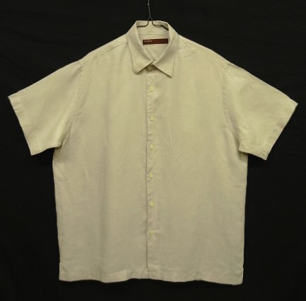 画像: 90'S PERRY ELLIS リネン100% 半袖 ボックスシャツ ベージュ (VINTAGE) 「S/S Shirt」入荷しました。