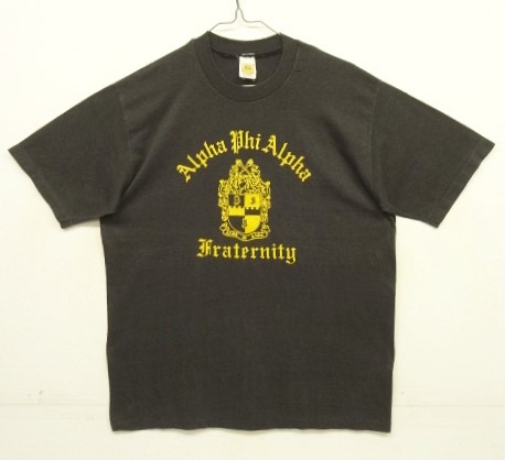 画像: 80'S VELVA SHEEN "ALPHA PHI ALPHA" シングルステッチ 半袖 Tシャツ ブラック USA製 (VINTAGE) 「T-Shirt」入荷しました。