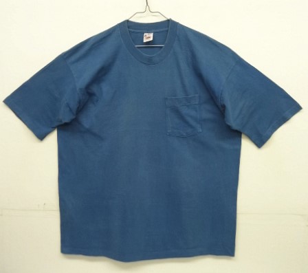 画像: 90'S FRUIT OF THE LOOM コットン100% シングルステッチ 耳付きポケット 半袖 Tシャツ ダークブルー USA製 (VINTAGE) 「T-Shirt」入荷しました。