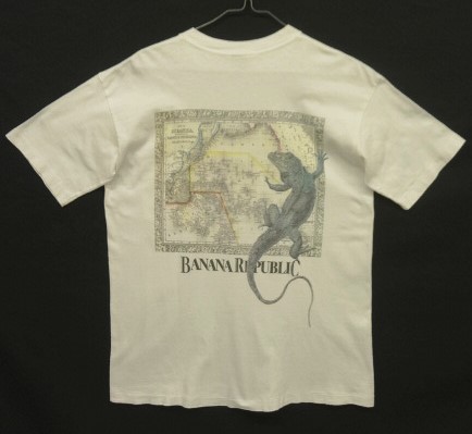 画像: 90'S BANANA REPUBLIC "イグアナ＆マッププリント" ポケット付き Tシャツ USA製 (VINTAGE) 「T-Shirt」入荷しました。