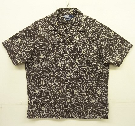 画像: 90'S RALPH LAUREN "CLAYTON" コットン 半袖 オープンカラーシャツ ブラックベース/ドラゴン柄 (VINTAGE) 「S/S Shirt」入荷しました。