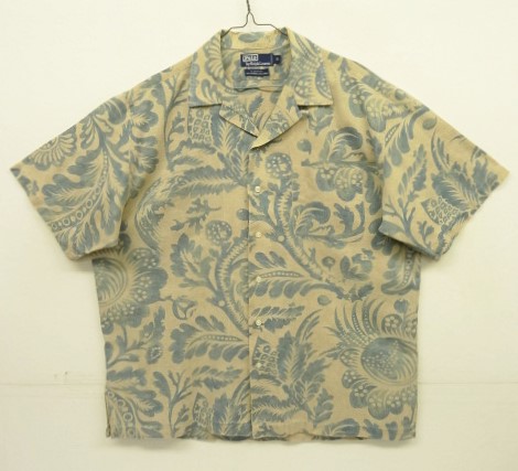 画像: 90'S RALPH LAUREN "CLAYTON" リネン/コットン 半袖 オープンカラーシャツ フローラル柄 (VINTAGE) 「S/S Shirt」入荷しました。