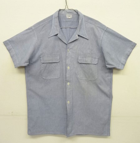 画像: 60'S LA VILLETE PARIS 半袖 オープンカラーシャツ ブルー/ホワイト千鳥格子 (VINTAGE) 「S/S Shirt」入荷しました。