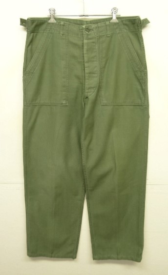 画像: 60'S アメリカ軍 US ARMY "OG107" 初期モデル コットンサテン 平ボタン ベイカーパンツ W34L33 (VINTAGE) 「Bottoms」入荷しました。