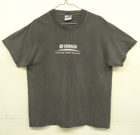 画像: 90'S YAMAHA "CREATING KANDO TOGETHER" 両面プリント 半袖 Tシャツ フェードブラック (VINTAGE) 「T-Shirt」入荷しました。