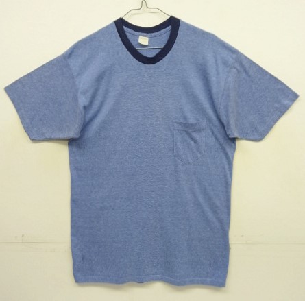 画像: 80'S UNKNOWN シングルステッチ 耳付きポケット 半袖 リンガーTシャツ ブルーヘザー (VINTAGE) 「T-Shirt」入荷しました。