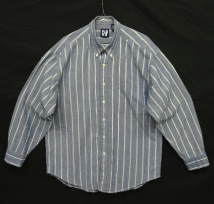 画像: 90'S GAP 旧タグ シャンブレー 長袖 BDシャツ ストライプ (VINTAGE) 「L/S Shirt」入荷しました。