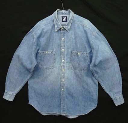 画像: 90'S GAP 旧タグ デニム 長袖 ワークシャツ ライトインディゴ (VINTAGE) 「L/S Shirt」入荷しました。