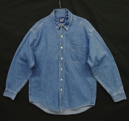 画像: 90'S GAP 旧タグ デニム 長袖 ワークシャツ インディゴ (VINTAGE) 「L/S Shirt」入荷しました。