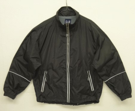 画像: 90'S GAP 旧タグ リフレクターライン フルジップ ナイロンジャケット ブラック (VINTAGE) 「Jacket」入荷しました。