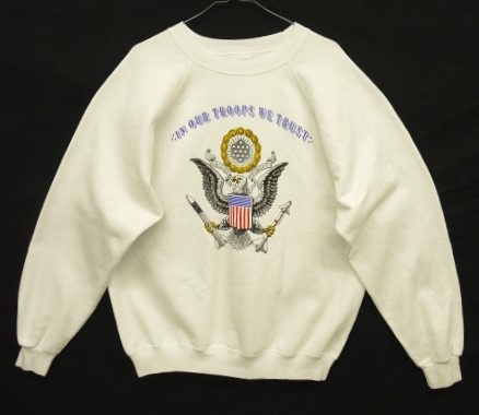 画像: 90'S HANES ラグランスリーブ プリント入り スウェットシャツ ホワイト USA製 (VINTAGE) 「Sweat Shirt」入荷しました。