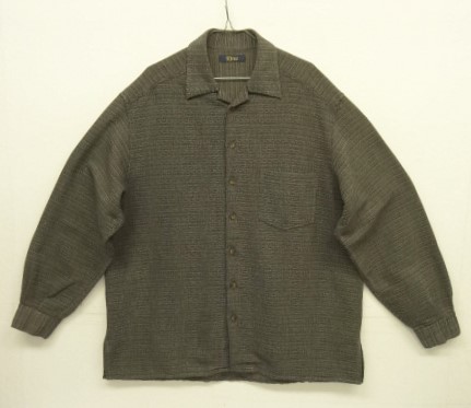 画像: 90'S KIROS ジャガード 長袖 オープンカラーシャツ チャコール (VINTAGE) 「L/S Shirt」入荷しました。