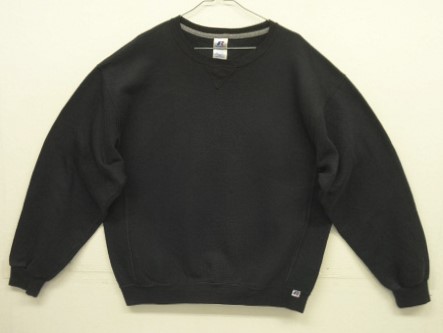 画像: 00'S RUSSELL ATHLETIC 前Vガゼット付き クルーネック スウェットシャツ ブラック (VINTAGE) 「Sweat Shirt」入荷しました。