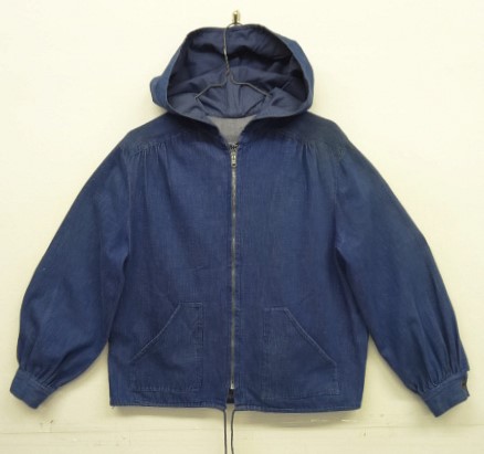 画像: 50'S ユーロワーク デニム ジップパーカー AEROコの字留めジップ インディゴ (VINTAGE) 「Jacket」入荷しました。